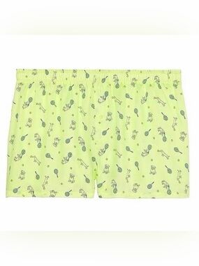 Victorias Secret PINK Green Dog & Tennis Racket Boxer Pajama Shorts Size Medium